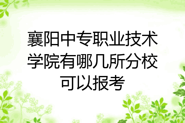 襄阳中专职业技术学院有哪几所分校可以报考