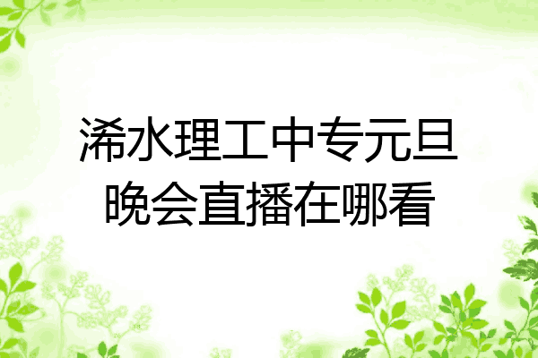 浠水理工中专元旦晚会直播在哪看