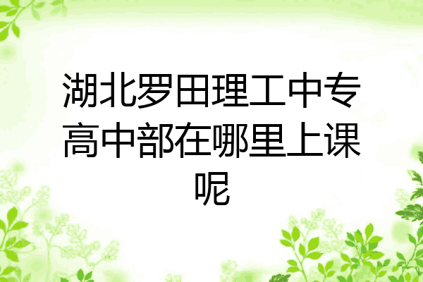 湖北罗田理工中专高中部在哪里上课呢
