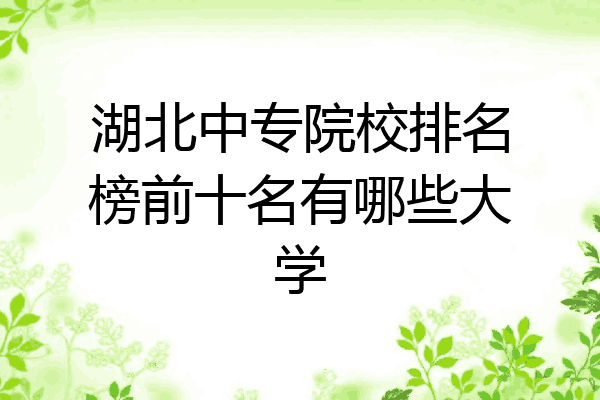 湖北中专院校排名榜前十名有哪些大学