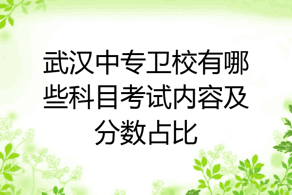 武汉中专卫校有哪些科目考试内容及分数占比