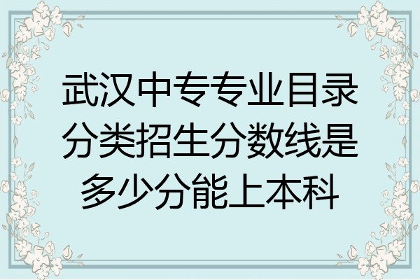 武汉中专专业目录分类招生分数线是多少分能上本科