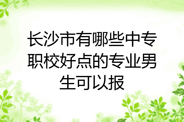 长沙市有哪些中专职校好点的专业男生可以报