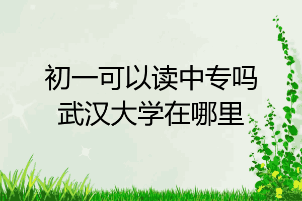 初一可以读中专吗武汉大学在哪里
