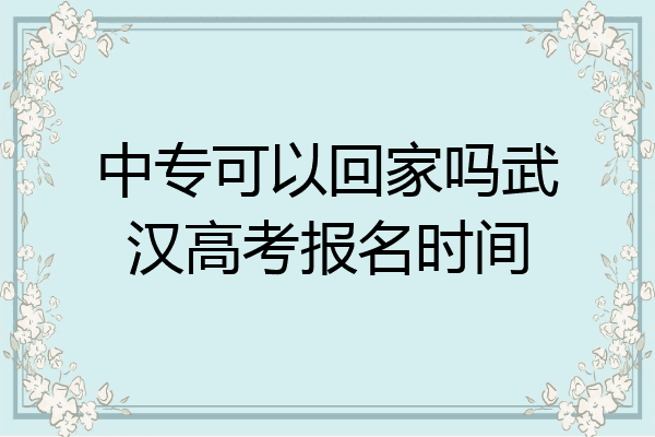中专可以回家吗武汉高考报名时间