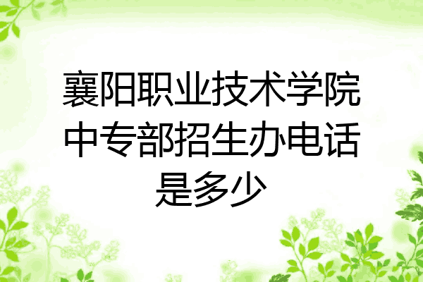 襄阳职业技术学院中专部招生办电话是多少