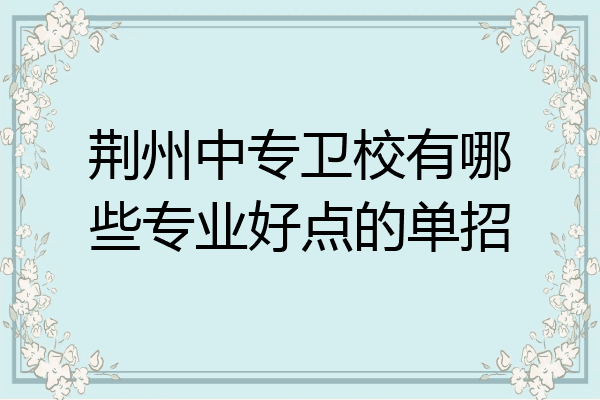 荆州中专卫校有哪些专业好点的单招