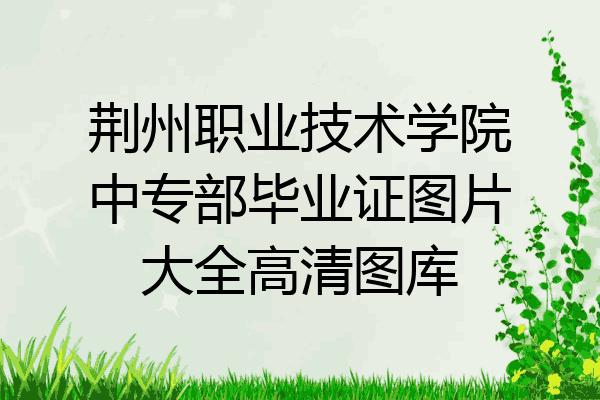 荆州职业技术学院中专部毕业证图片大全高清图库