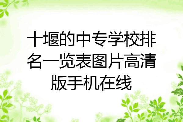 十堰的中专学校排名一览表图片高清版手机在线