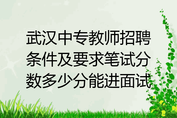 武汉中专教师招聘条件及要求笔试分数多少分能进面试