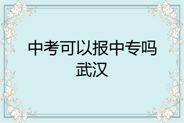中考可以报中专吗武汉