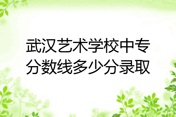 武汉艺术学校中专分数线多少分录取