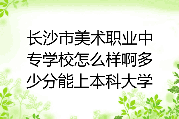 长沙市美术职业中专学校怎么样啊多少分能上本科大学