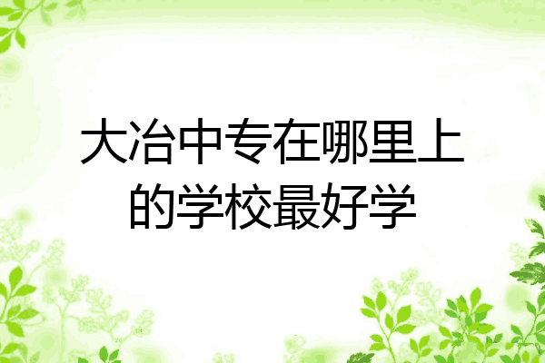 大冶中专在哪里上的学校最好学