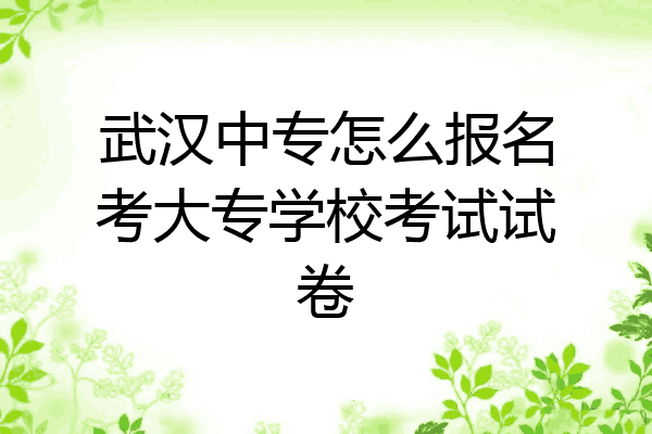 武汉中专怎么报名考大专学校考试试卷