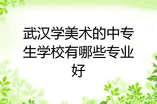 武汉学美术的中专生学校有哪些专业好