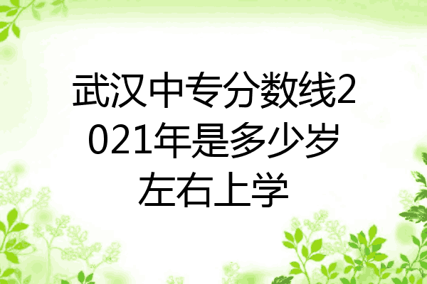 武汉中专分数线2021年是多少岁左右上学