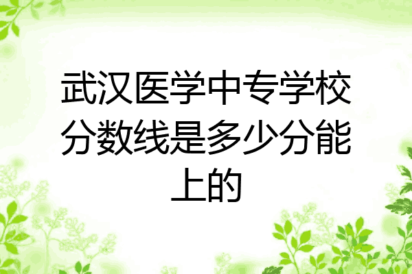 武汉医学中专学校分数线是多少分能上的