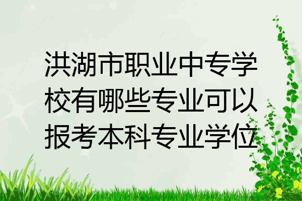 洪湖市职业中专学校有哪些专业可以报考本科专业学位