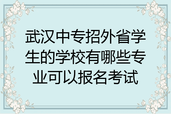 武汉中专招外省学生的学校有哪些专业可以报名考试
