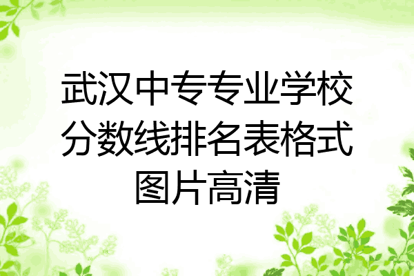 武汉中专专业学校分数线排名表格式图片高清