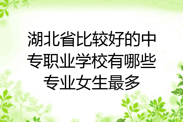 湖北省比较好的中专职业学校有哪些专业女生最多