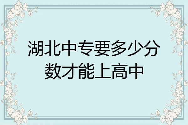湖北中专要多少分数才能上高中