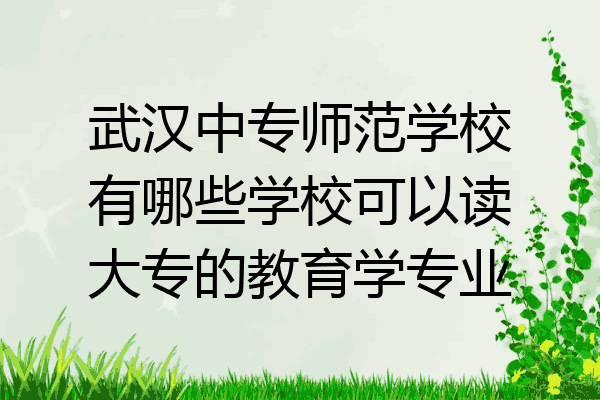 武汉中专师范学校有哪些学校可以读大专的教育学专业