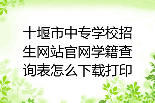 十堰市中专学校招生网站官网学籍查询表怎么下载打印