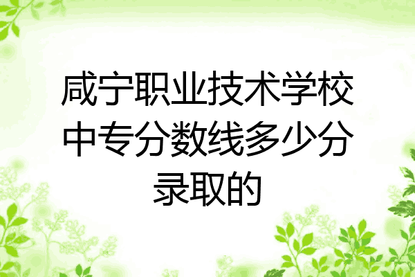 咸宁职业技术学校中专分数线多少分录取的
