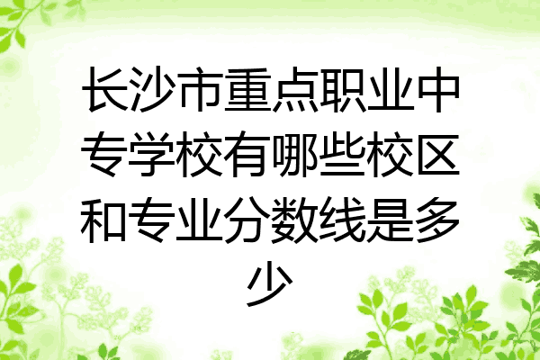 长沙市重点职业中专学校有哪些校区和专业分数线是多少
