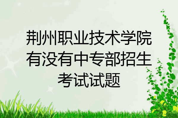 荆州职业技术学院有没有中专部招生考试试题
