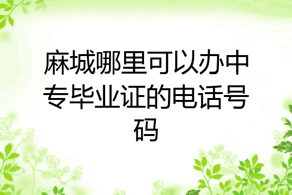 麻城哪里可以办中专毕业证的电话号码