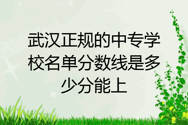 武汉正规的中专学校名单分数线是多少分能上