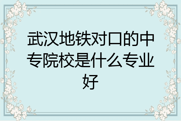 武汉地铁对口的中专院校是什么专业好