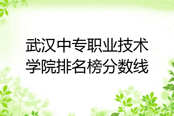 武汉中专职业技术学院排名榜分数线