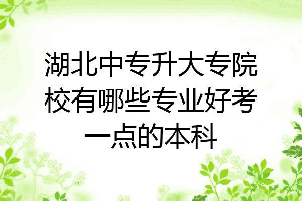 湖北中专升大专院校有哪些专业好考一点的本科