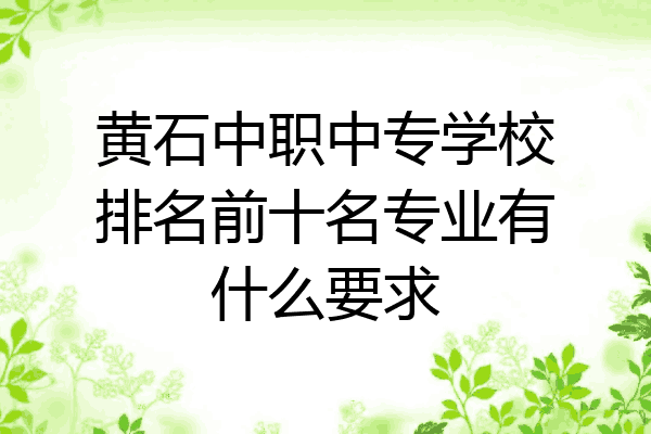 黄石中职中专学校排名前十名专业有什么要求