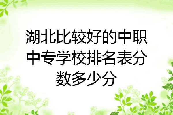 湖北比较好的中职中专学校排名表分数多少分