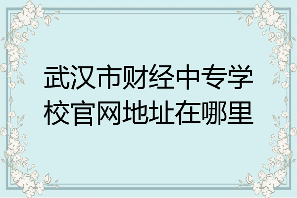 武汉市财经中专学校官网地址在哪里