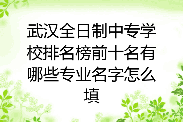 武汉全日制中专学校排名榜前十名有哪些专业名字怎么填