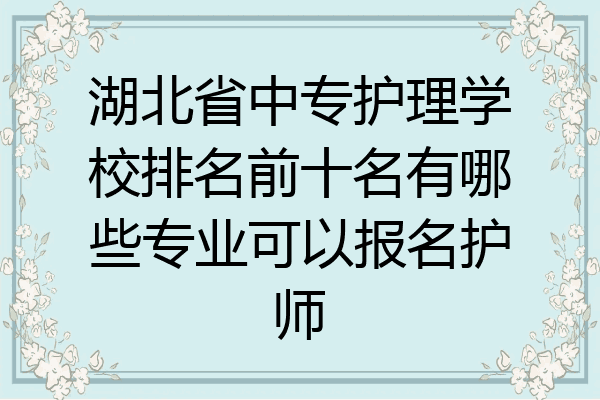 湖北省中专护理学校排名前十名有哪些专业可以报名护师