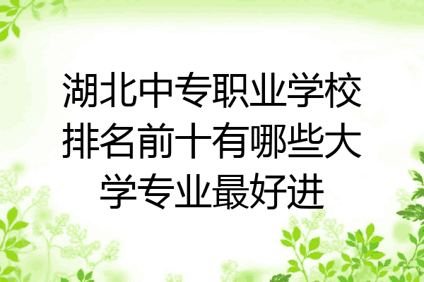 湖北中专职业学校排名前十有哪些大学专业最好进
