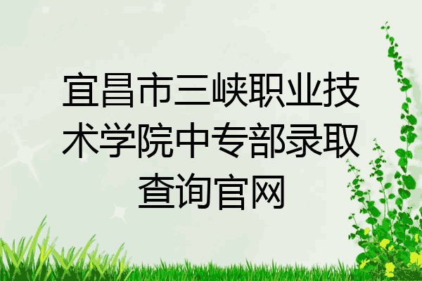 宜昌市三峡职业技术学院中专部录取查询官网