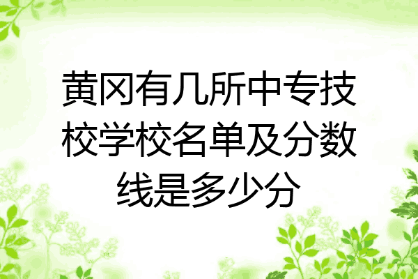 黄冈有几所中专技校学校名单及分数线是多少分
