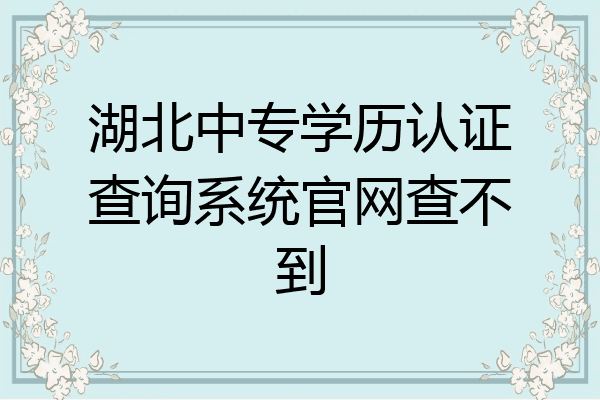 湖北中专学历认证查询系统官网查不到