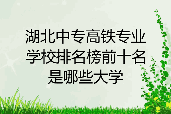 湖北中专高铁专业学校排名榜前十名是哪些大学