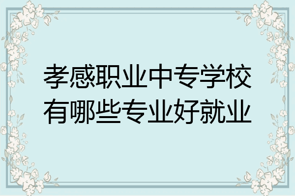 孝感职业中专学校有哪些专业好就业