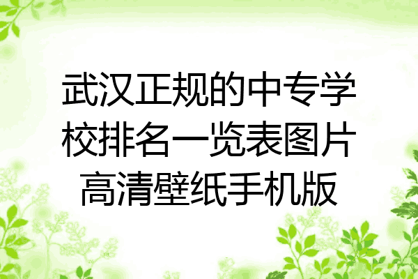 武汉正规的中专学校排名一览表图片高清壁纸手机版