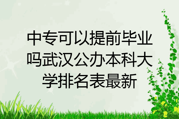 中专可以提前毕业吗武汉公办本科大学排名表最新
